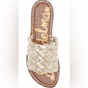 Sam Edelman style Griffin slide sandal in gold leaf